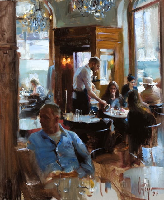 Image of PRINT ON CANVAS "WIENER CAFE IN STOCKHOLM"