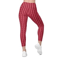 Image 6 of Red Grass Crossover Leggings with Pockets