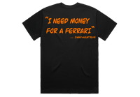 Image 2 of Oversized Black "FERRARI" Tee W/Orange Writing