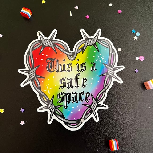 Safe Space Barbed Wire sticker 
