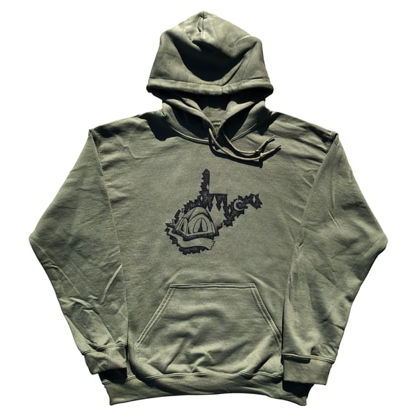 Image of Military Green “West Virginia Campground” Hoodie