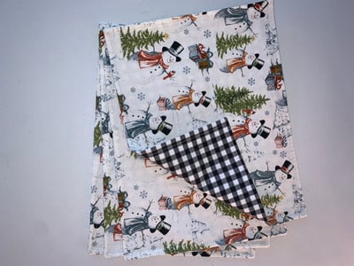 Image of ⛄Snowman & Gingham Placemat (Set of 4)