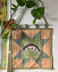 Image 1 of cabincore quilted wall hanging