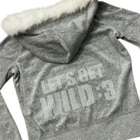 Image 2 of grey get_wild velour hoodie S-L