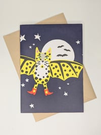 Image 1 of Leopard Bat Cat Card