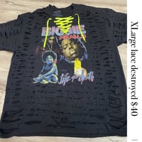 Xlarge Biggie lime top lace destroyed