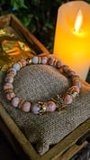 👑The Armored Kingdom Pink Petal Crown Stone Bracelet 