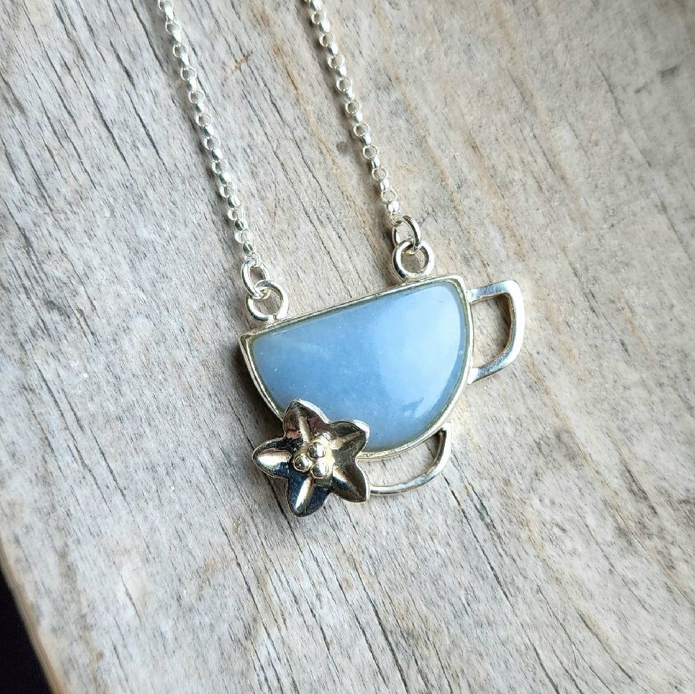 Image of Angelite Pendant - Cup of Whispers