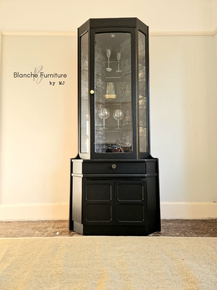 Modern black corner deals cabinet