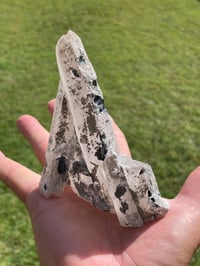 Image 1 of Mongolian Quartz with Calcite and Hematite Flowers #1617