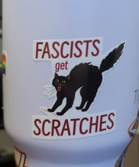 Image 2 of Fascists Get Scratches Sticker 