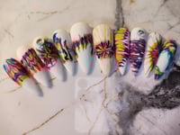 Image 2 of Tye-Dye Long Stiletto Press on Nails 
