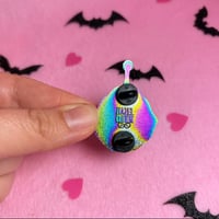 Image 3 of Scuzzy Character Pin - 1.75 Inch Tall - Rainbow plated metal