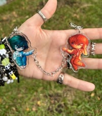 Image 2 of Death Note Light + L handcuffed 2.5 Inch Keychain