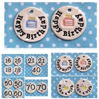 Image 2 of Happy Birthday Tags on a wire stake or on twine