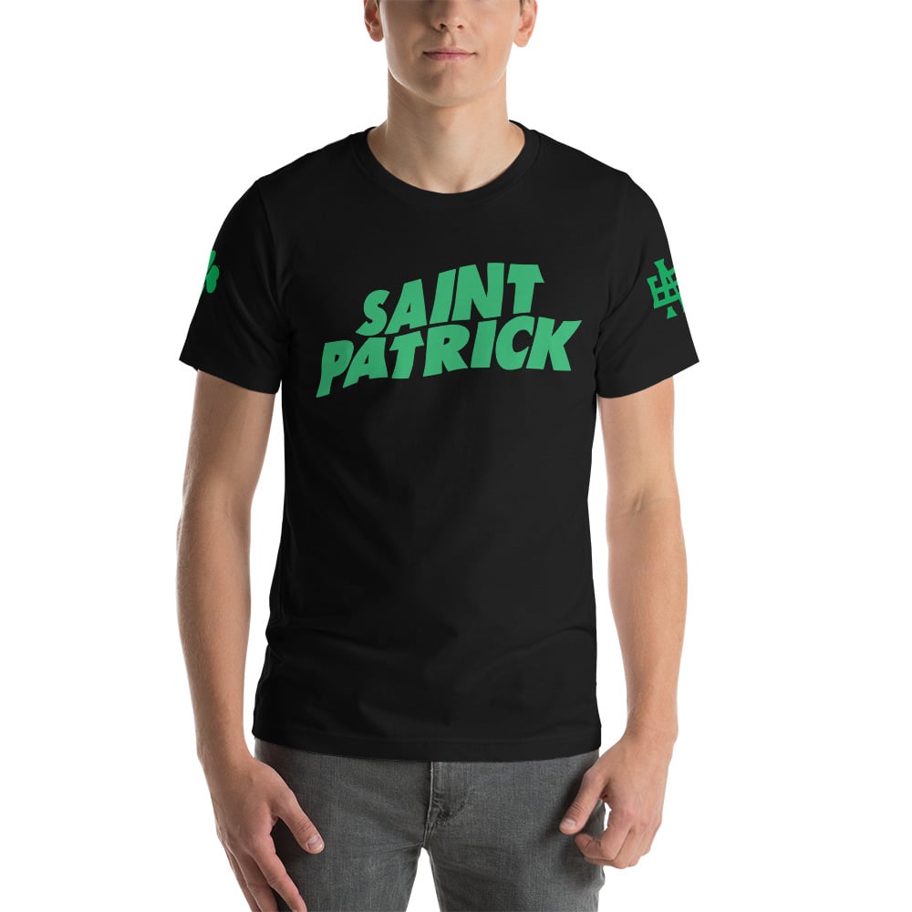 Image of Listen to Saint Patrick Unisex Black T-Shirt