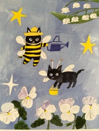 Image 3 of Cat Bees -A5 print 