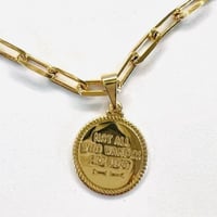 Image 2 of The “Liberty” Medallion 4 mm Paperclip Necklace  
