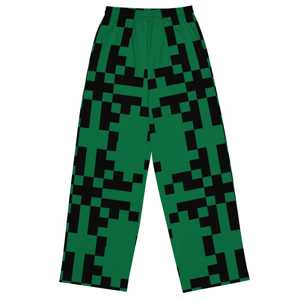 Image of All-over print unisex wide-leg pants Green Flake Love