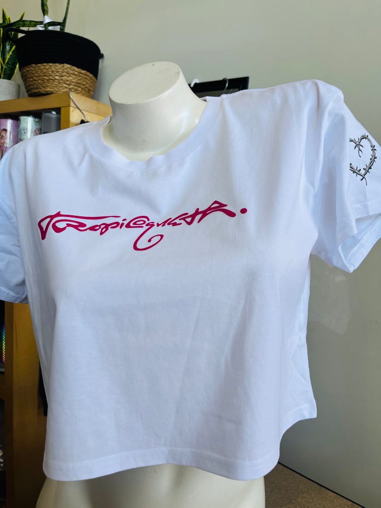 Image of Tropicoqueta White Crop TopP