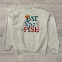 Image 1 of Vintage Eat Sleep Fish Crewneck - L