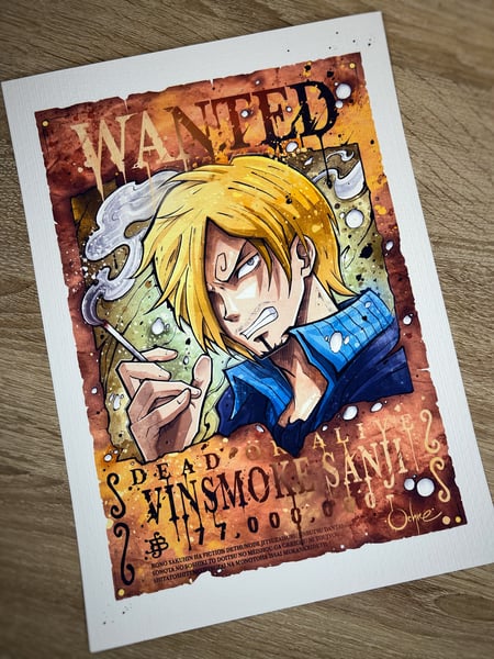 Image of Sanji Wanted Watercolor 