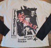 Image 1 of Sex Pistols 2 sided flyer reprint long sleeve tshirt band tee