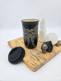 Image 3 of Black Luna Moth Travel Mug