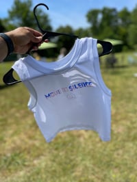 Cropped Tee (White/Metallic Blue)