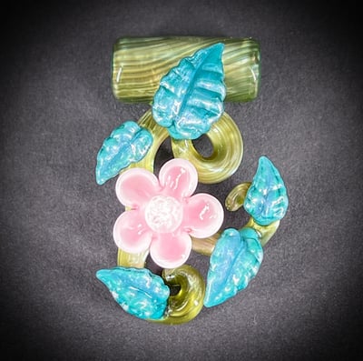 Image of Pink & Blue Spring Flower Vine Pendant