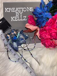 Image 4 of Denim Enchanted Cascade LARGE HOOP