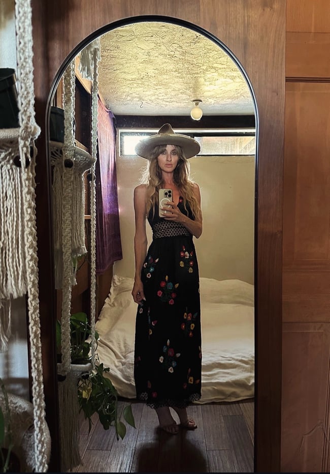 1970s cotton hand embroidered black halter maxi dress sundress mexican pintuck