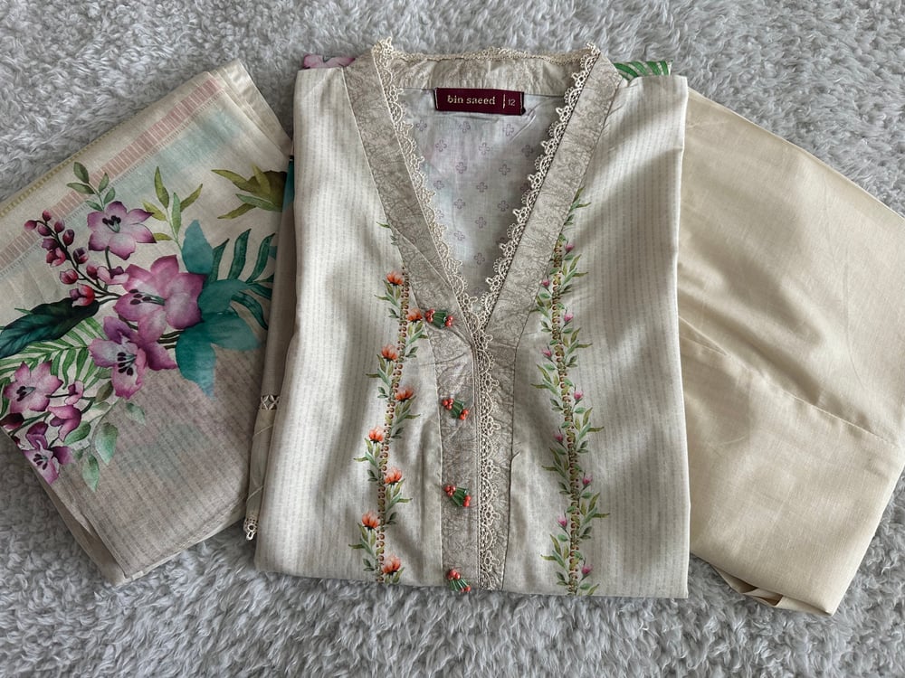 Cream lawn suit