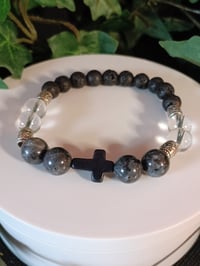 Image 3 of (1pc) Gemstone Cross Beads 