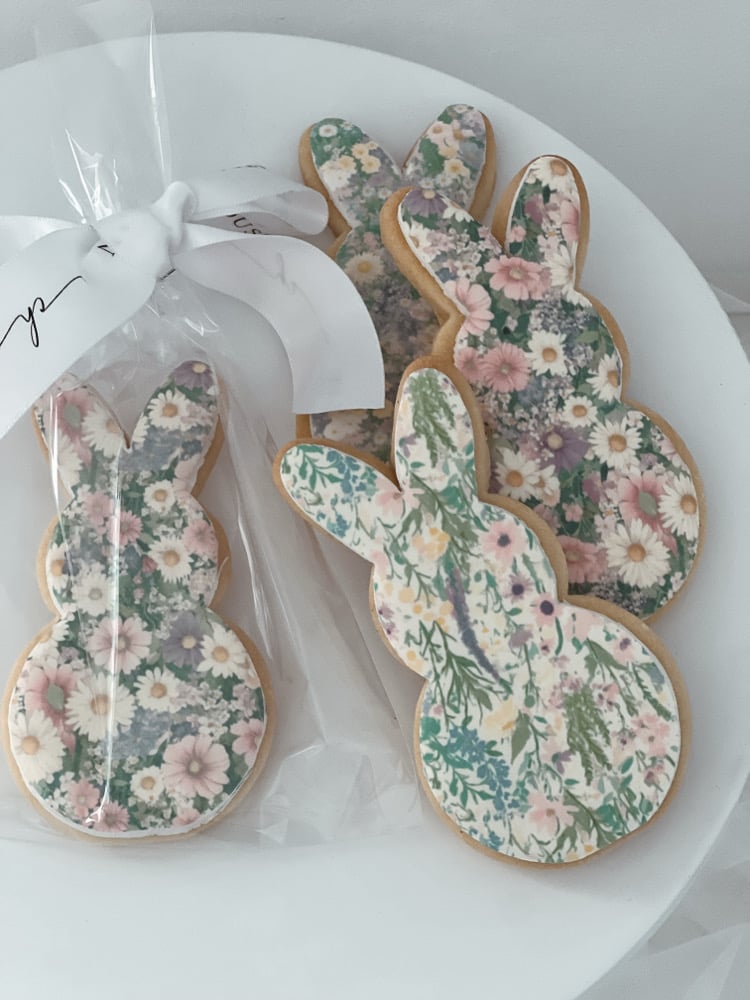 Image of Floral Bunny cookies- INDIVIDUAL 