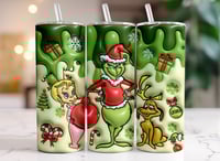Green 3D Grinch Tumbler
