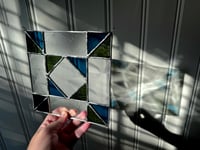 Blue and Green Geo Barn Quilt