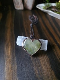 Image 8 of Prehnite Heart Necklace 