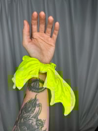 Image 1 of Amarillo Pollito Bat Wing Scrunchie ready to ship