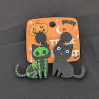 Halloween Black Cat Acrylic Earrings 