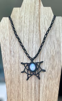 Image 1 of Opal Star Micro Macrame Necklace