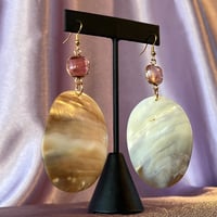 Image 3 of MOP & Rose Quartz Earrings