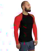 Image 2 of Enigma Red Men's Rash Guard