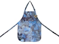 Image 2 of Adult One Size Cotton Twill Pocket Apron in Stormy Skies Watercolor Ice Dye