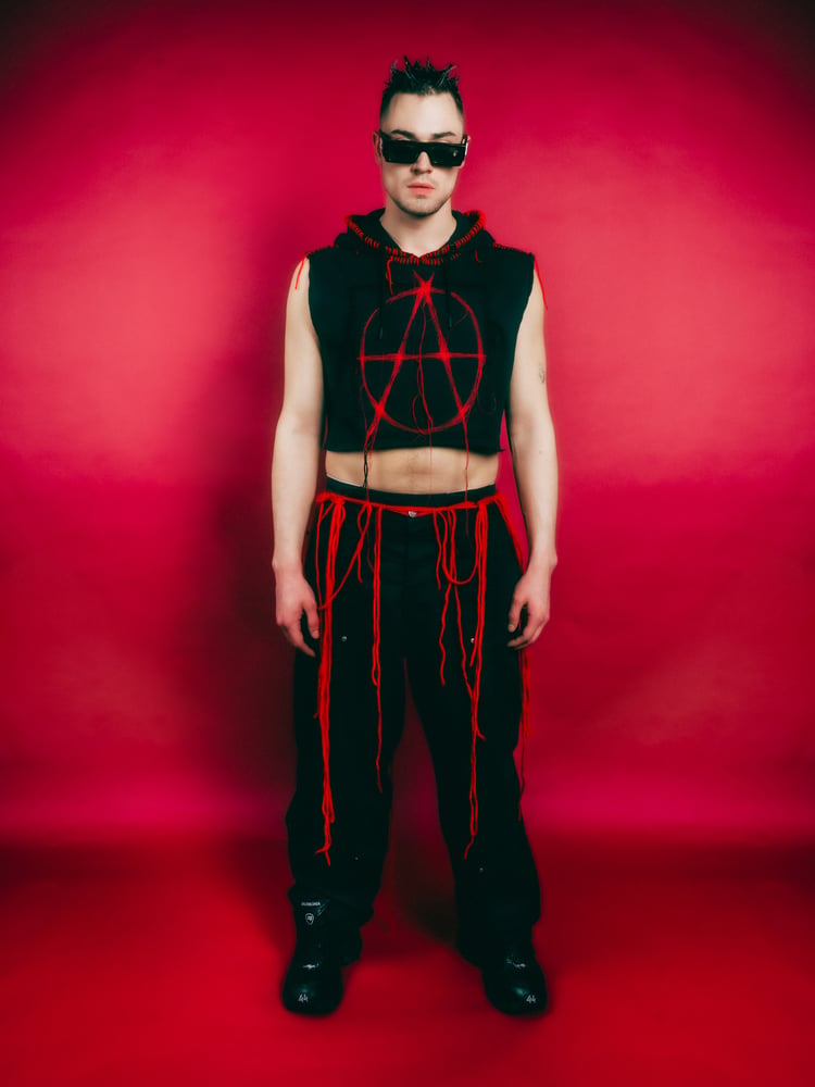 Image of THE END IS NEAR X SIKE ANARCHY CROP TOP HOODIE 