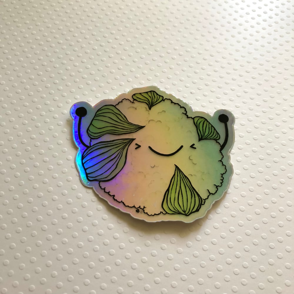 Image of holographic cauliflower sticker