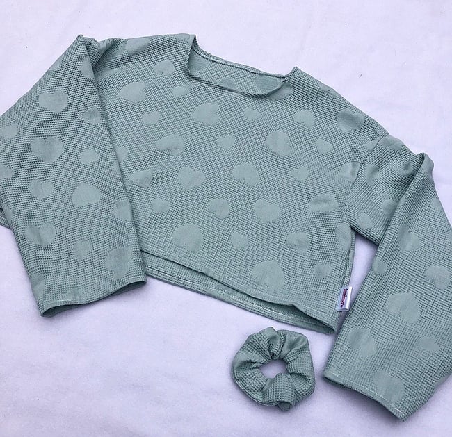 Waffle heart joggers, jumper & scrunchie