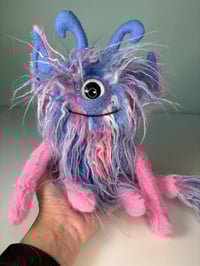 Image 3 of Weighted Happy Cyclops Monster - Pink Blue White