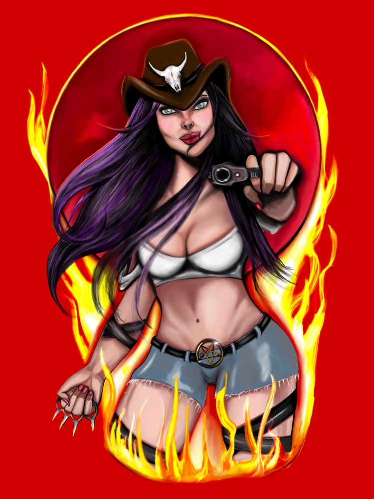 Image of COWGIRL FROM HELL FINE ART PRINT