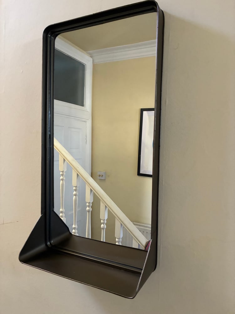 Image of Industrial Style Mirror with Shelf